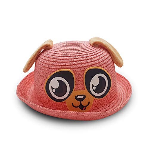 Image of VRITRAZ Kids Straw Hat for Baby Boys & Girls | Printed Summer Sun Hat, Woven Wide Brim Beach Cap, Lightweight Breathable Holiday Travel Picnic Outdoor Fancy Dress Fashion Hat for Children & Toddler