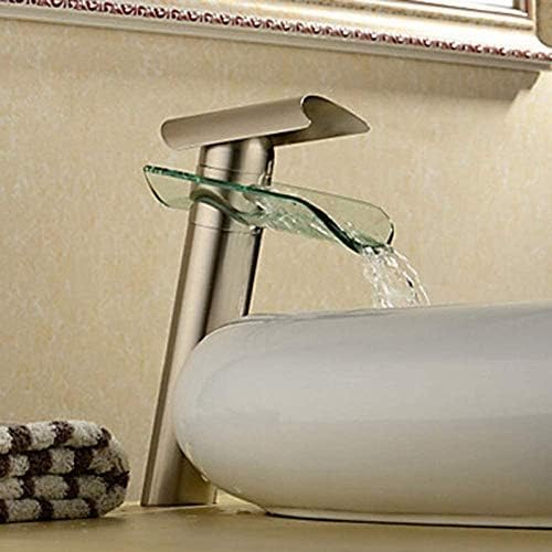 Robinet de cuisine avec mitigeur d'évier cascade en nickel brossé
