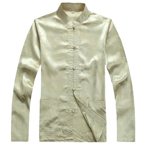 Chemise manches longues homme style chinois pour un look casual chic en automne