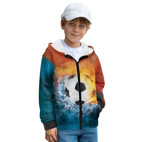Kids Soft Fleece Zip Up Fleece Hoodie, Cozy and Breathable Long Sleeve Sweatshirt for Outwear2