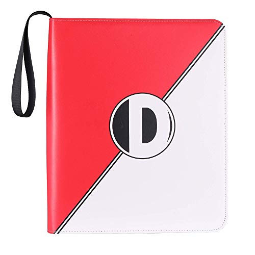Binder for Pokemon Cards with Sleeves, Card Holder Book Compatible with PokÃ©mon Trading Cards, Holds Up to 720 Cards, 40 Pcs 9-Pocket Pages, Card Collector Album with Zipper Carrying Case - Red