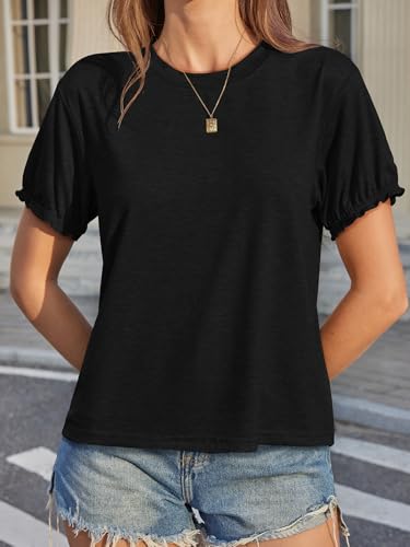 Image of UNCLECAT Women's Short Sleeve T Shirts Trendy Crew Neck Tops Basic Tee
