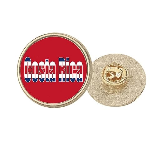 Broche Costa Rica ronde badge métal doré souvenir taille M