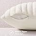 decorUhome Cozy Faux Fur Throw Pillow Covers 26x26 Set of 2 Decorative Soft Plush Striped Modern Farmhouse Boho Couch Euro Sham Pillow Cases with Velvet Back for Sofa Bed Living Room, Cream White