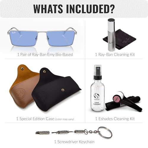 Ray-Ban RB3741 EMY BIO-BASED Rectangle Shaped Sunglasses for Men & Women with Official RAYBAN Eyewear Kit2