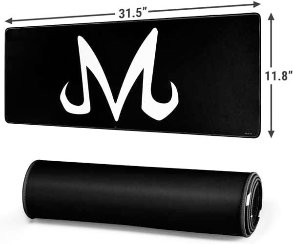 Skinit Large Gaming Mouse Pad - Officially Licensed Majin Buu Symbol Design with Stitched Edges, Waterproof, Non-Slip Rubber Base, Desk Mat for Keyboard & Mouse, 31.5" x 11.8" inches