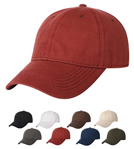 Aomsi Premium Unstructured Soft Cotton Canvas Baseball Cap Casual Dad Hat, Clean Ball Caps Adjustable For Men Women Maroon #TOP6