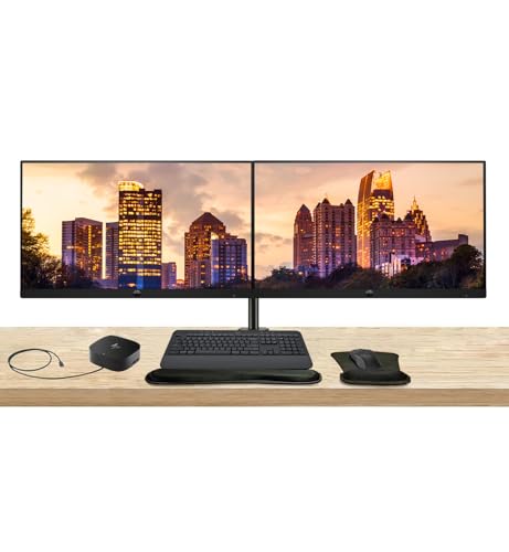 Image of HP Series 3 Pro 24-inch 324pf FHD1080 LCD Monitor, 2-Pack Bundled with Desk Mount Stand, USB-C Multiport G5 Dock, MK650 Wireless Keyboard & Mouse, Gel Mouse & Wrist Pad