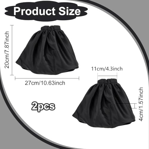 BENECREAT 1 Pair Removable Puff Sleeves, Black Polyester Bridal Sleeves Detachable Puff Sleeves for Wedding Dress Bridal Accessories, 10.6x7.8x1.57inch2
