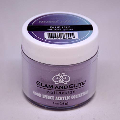 Glam and Glits, Mood Effect Acrylic Powder Collection 1 Ounce Jar ME1044 - Blue Lily