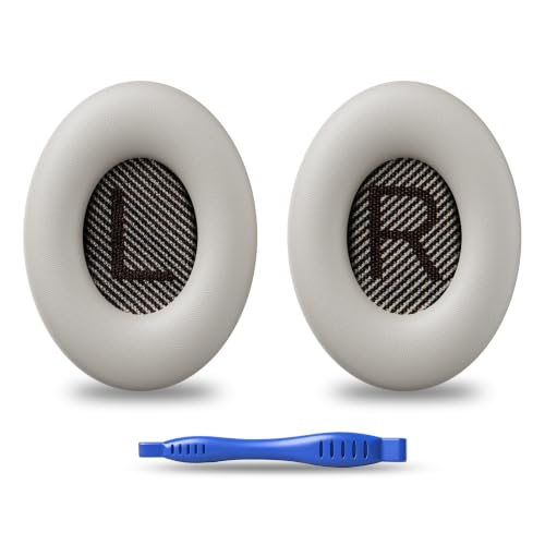 Almohadillas de reemplazo OOL para auriculares Bose QuietComfort 35 (QC35) y QuietComfort 35 II (QC35 ii), cojines para orejas con cuero más suave, espuma aislante de ruido y grosor adicional (blanco) miniatura 1