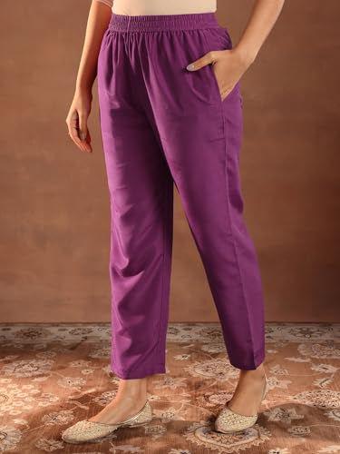 Image of Libas Womens Printed Silk Blend Straight Kurta With Palazzos and Dupatta | daily wear suit