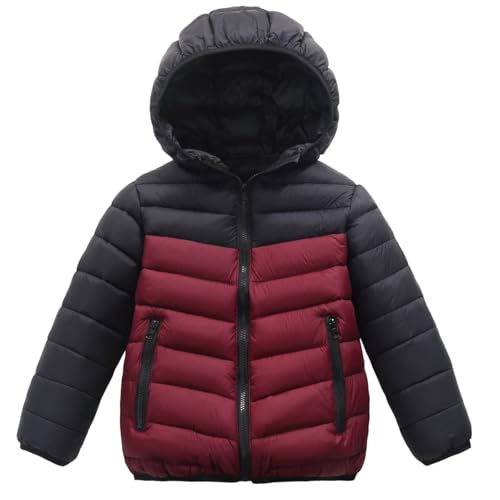 Girls' Zip-Up Winter Coats Warm Hooded Quilted Puffer Coat Padded Down Thicken Water-Resistant Outerwear 8-17Y
