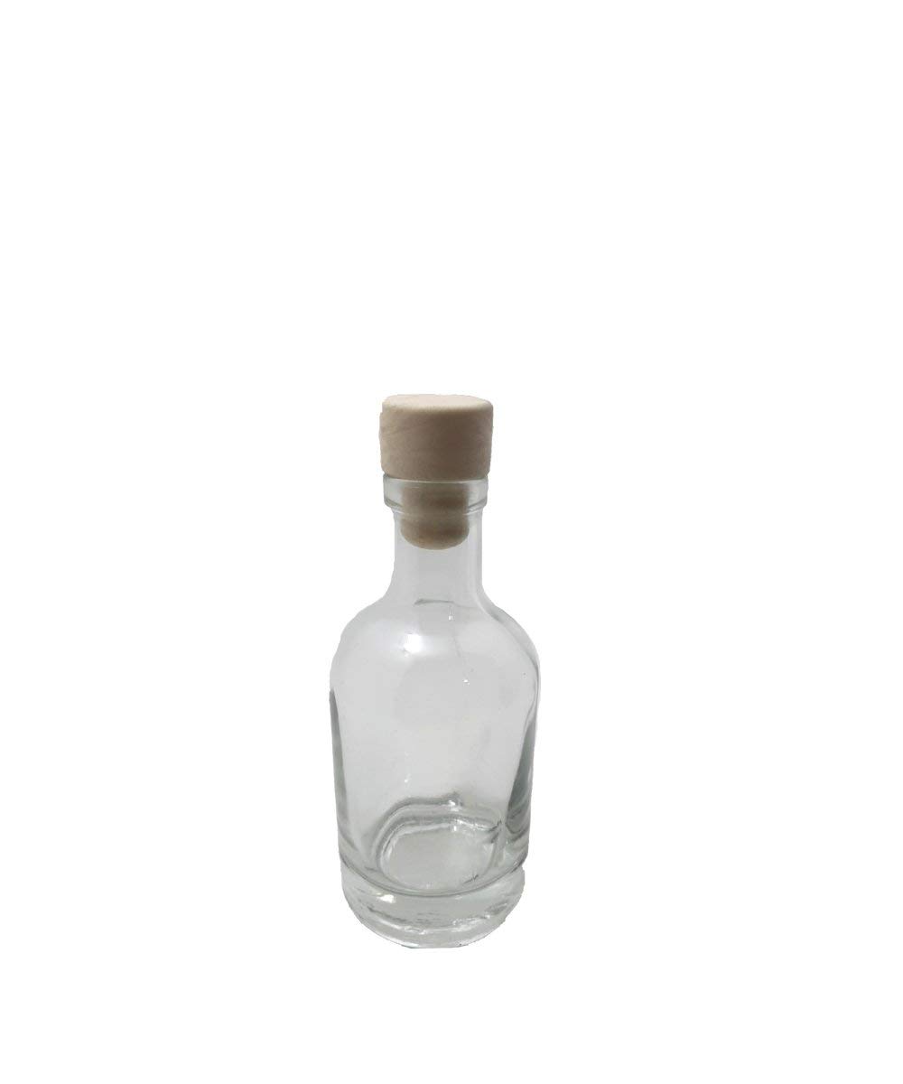 Generico 60 Bottiglia Oblò ml 200 con tappo in pacchi da 30 pezzi (2 pacchi x 30), adatta a contenere liquore o bevande completa di 60 Tappi Silicone