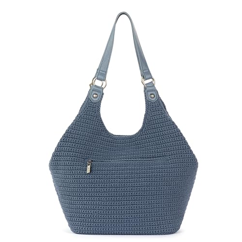 Image of The Sak Roma Shopper In Crochet, Double Shoulder Straps, Maritime