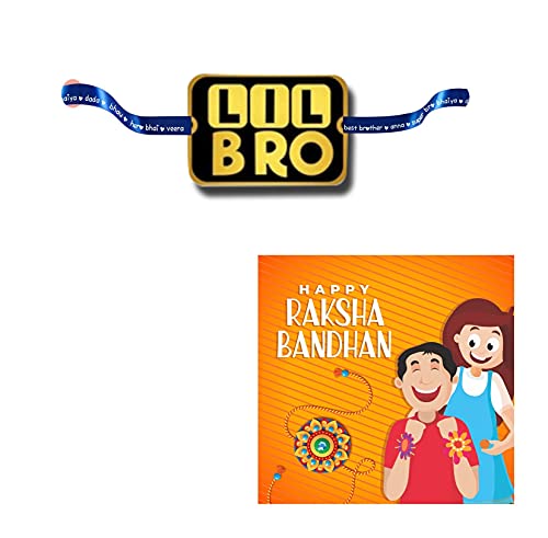 Image of TheYaYaCafe Gold Acrylic Lil Brother & Lil Sis Rakhi Combo | Printed Set for Kids