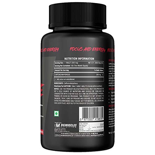 Image of Bigmuscles Nutrition Caffeine Blend - 60 Tablets