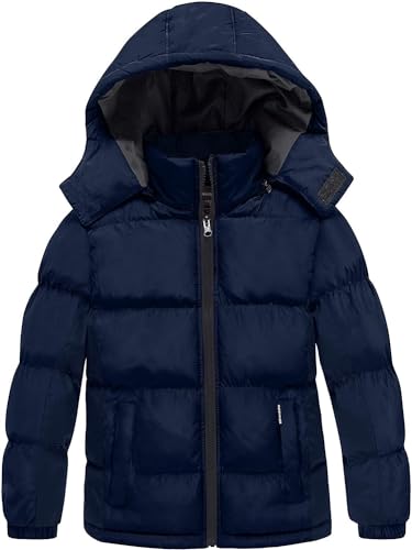wantdo Boy's Winter Coat Warm Puffer Jacket Waterproof Parka with Hood