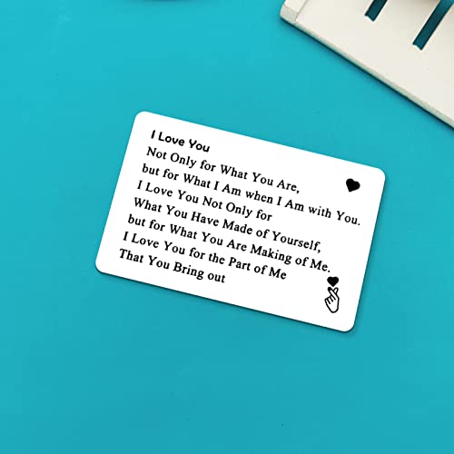 Xiahuyu Engraved Wallet Card Insert for Boyfriend Husband I Love You Gifts for Him Christmas Birthday Gifts Valentines Day Gifts Anniversary Present for Him4