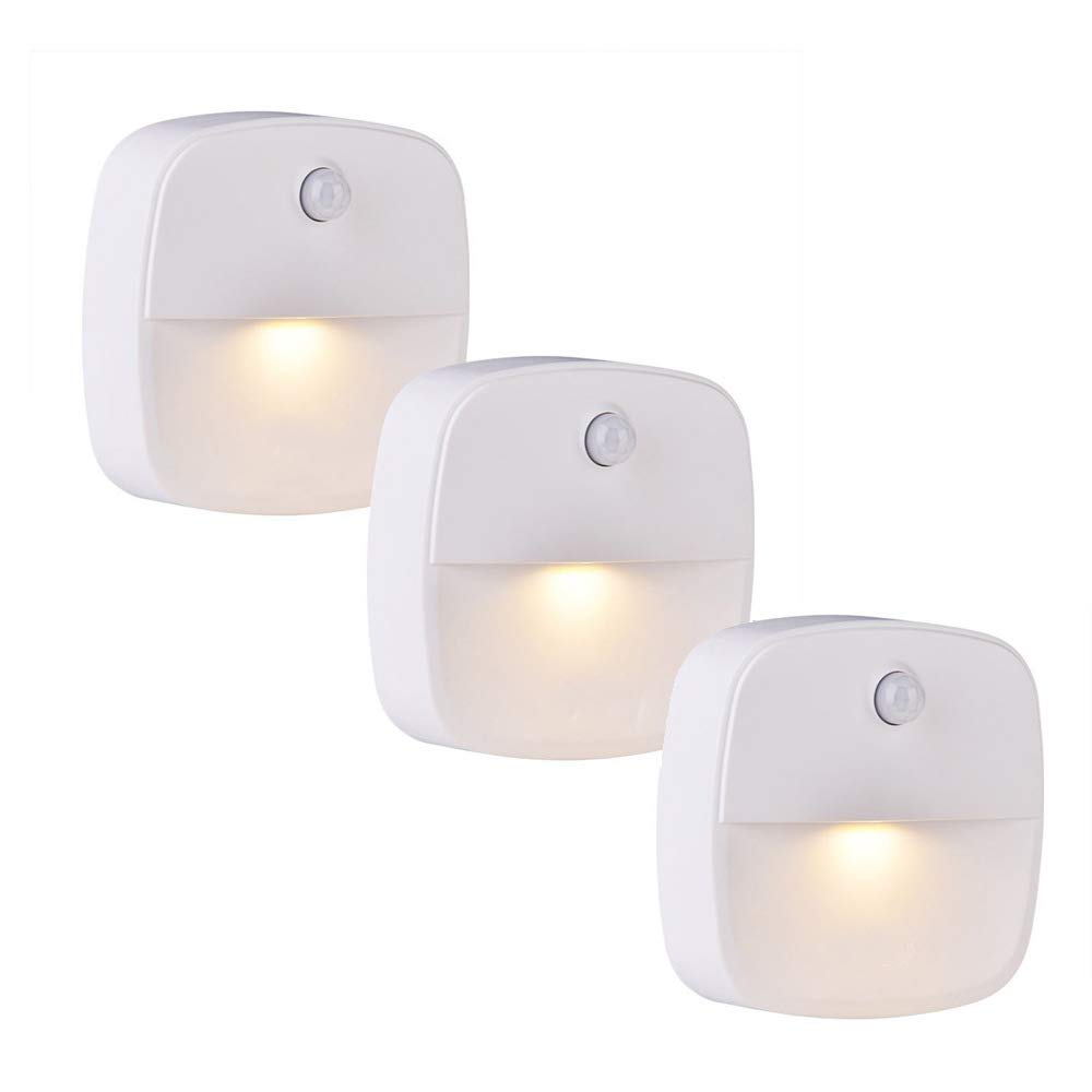 La luz del Sensor, Armario Ligero, portátil Ligero de la Noche del LED, con Pilas, iluminación bajo Armario, Cocina, Pasillo, gabinete, Armario, Escaleras, Cuarto de baño (3 Pack)
