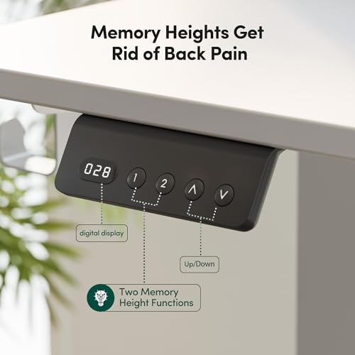 Image of CubiCubi L Shaped Standing Desk with Drawers 63 x 48 Inch Adjustable Height, Electric Corner Desk with Storage, Sit Stand Home Office Desk with Splice Board, White