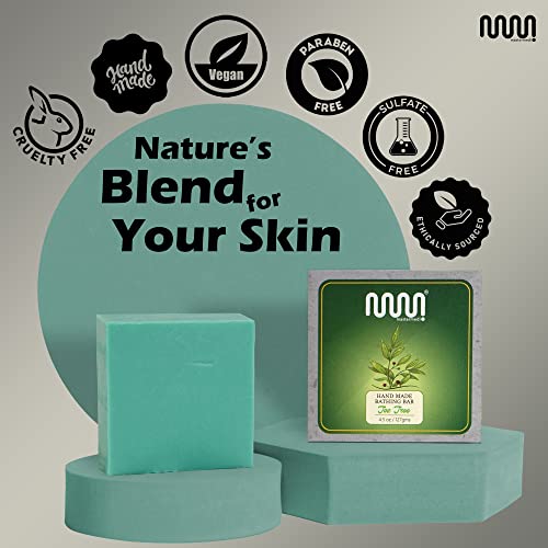 Mastermedi All Natural Soap Bar Tea Tree, Softer & Smoother Skin, Handmade Organic Soap Scented With Premium Essential Oils & Natural Flavors, More Moisturizing Than Ordinary Bar Soap, Women & Men's Bar Soap, Pack Of 3 #TOP6