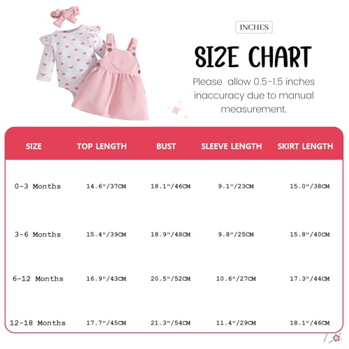 LUVCES Neugeborene Baby Mädchen Outfit Cord-Hosenträgerrock + Gerippte Langarm Top mit Herz+ Stirnband 3-teiliges Herbst Winter Kleidungsset 3Pcs Rosa Liebesherz 12-18 Monate