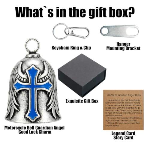 Image of Motorcycle Bell Guardian Angel Gremlin Lucky Charm Gift For Riders