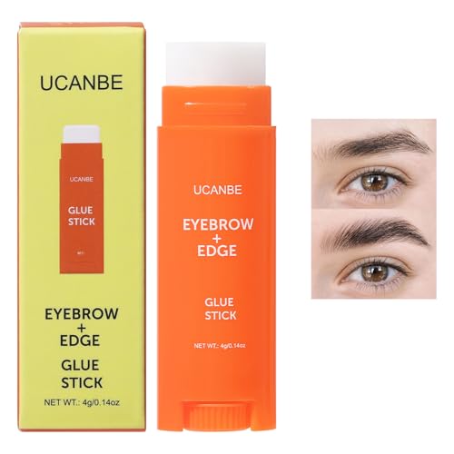 UCANBE 2-IN-1 Eyebrow & Edge Glue Stick，Waterproof Clear Brow Gel,