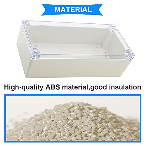 Youmile ABS Elektrische Anschlussdose 200x120x75 mm IP65 wasserdichte elektronische Projektgehäuse Box transparente Abdeckung für den Außenbereich mit 12P Klemmenblock, 4 Stück PG7 Kabelverschraubung