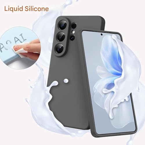Image of DIZORO Microfiber Candy Case Compatible with Samsung S26 Ultra 5g Smooth Touch Cushion Liquid Soft Silicone Gel Rubber Phone Cases Non-Slip Full Body Protective Shockproof Back Cover (Space Grey)