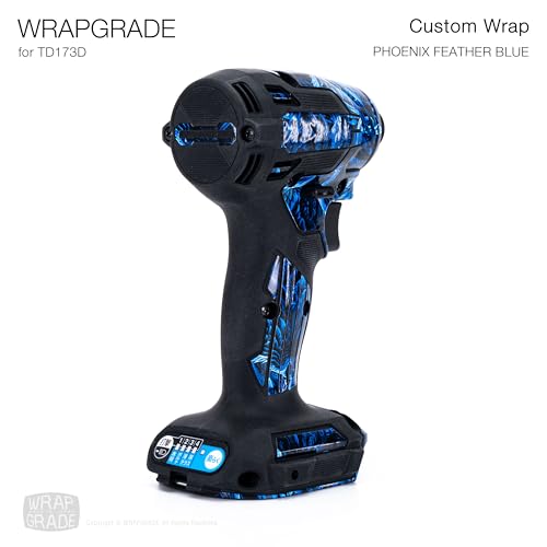 WRAPGRADE Custom Wrap Aufkleber Abziehbild kompatibel mit Makita DTD173 18V LXT (Phoenix Feather Blue)