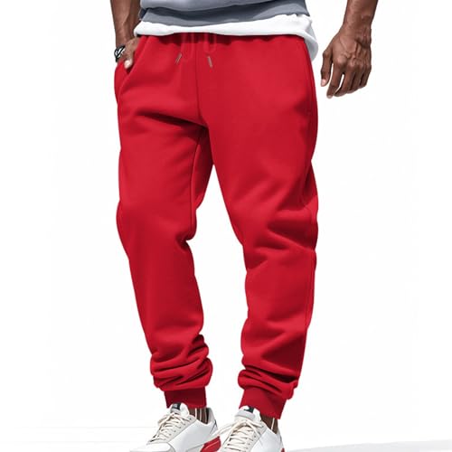 Sweatpants for Men Heavyweight Fleece Baggy Open Bottom with Pockets Elastic Waist Drawstring Casual Joggers Trousers2