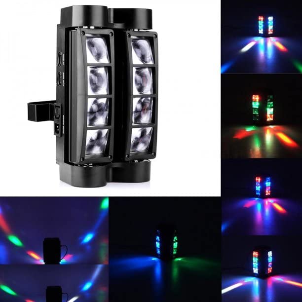LUV HUB Spider Moving Head Light displaying various RGBW colors