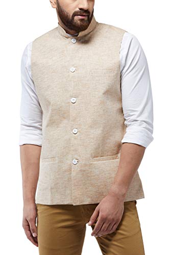 Image of SOJANYA (Since 1958 Men's Cotton Linen Blend Waist Coat