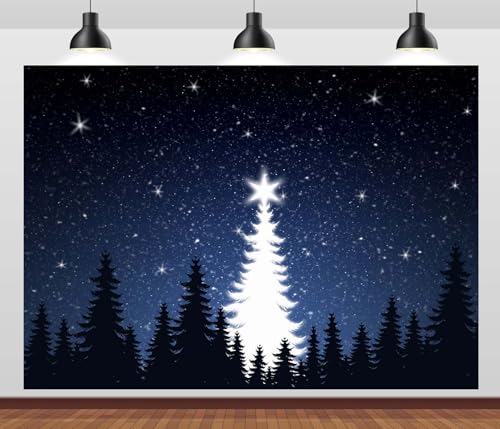 Arrière-plan photo Noël forêt enneigée tissu 3x2.5m - 4