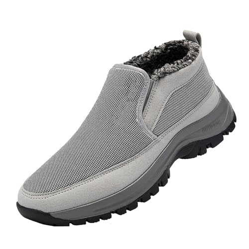 Generisch Zapatillas de invierno cálidas para hombre, botas de invierno, ligeras para caminar, botas de senderismo forradas para invierno, zapatos de senderismo para exteriores, antideslizantes, sin