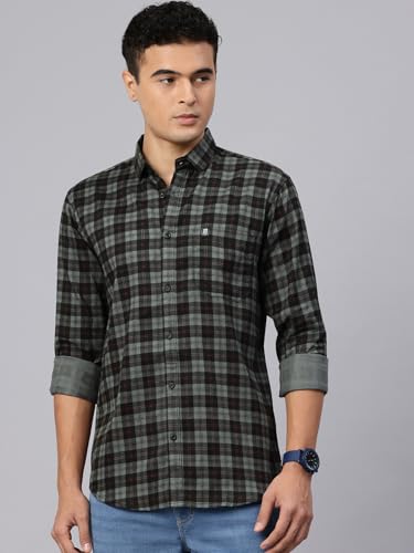 Image of Majestic Man Men Small Checkered Slim Fit Cotton Casual Shirt