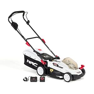 NAC LB18-33-B40-S Accugrasmaaier, 18 V, borstelloos met snijbreedte 33 cm, incl. Li-Ion accu 4,0 Ah en oplader 1,8 A, maaihoogteverstelling,