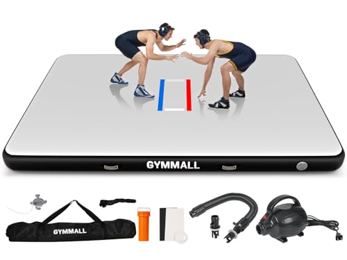 GYMMALL Wrestling Mat Inflatable 10x6.6 Foldable 4 Thick for Home Outdoor Indoor Waterproof PVC Mat for Jiu Jitsu Gymnastics Water Yoga PE Training BJJ MMA Martial Art Grappling Judo Boxing