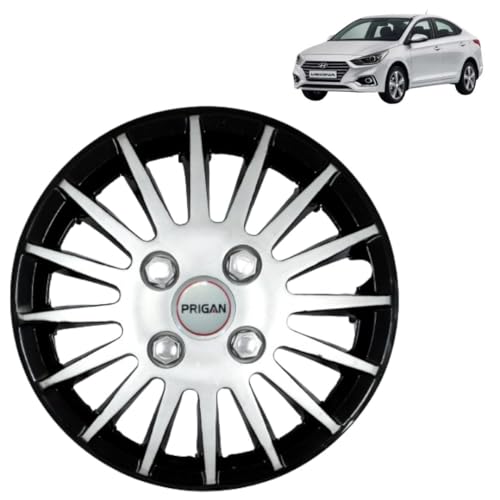 Image of PRIGAN Verna Black Silver Wheel Cover 14 inch for Verna (Set of 4 Pcs) (Press Fitting) Model- Camry DC 14