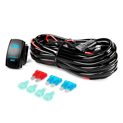 Nilight-ZH082-20Inch-126W-Spot-Flood-Combo-Road-12V-5Pin-Rocker-Switch-LED-Light-Bar-Wiring-Harness-Kit-2-Years-Warranty