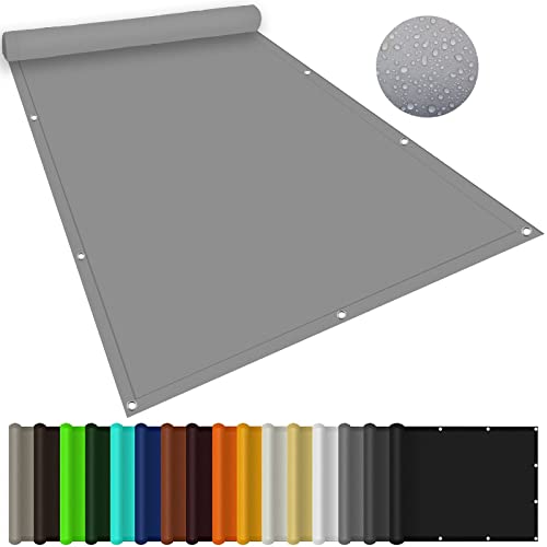Voile d'ombrage 3x7m imperméable en toile polyester gris clair - 2