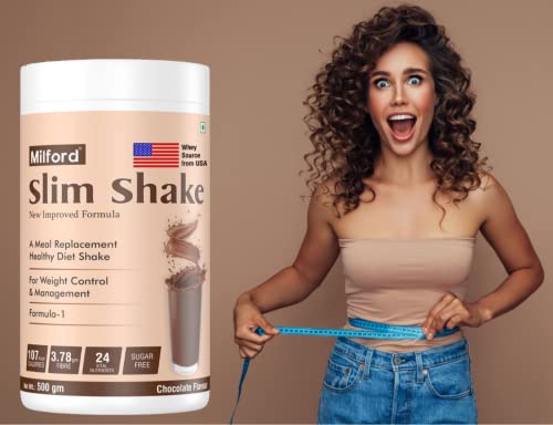 Milford Slim Shake For Weight Management Meal Replacement with Protein,Dietary Fiber, Vitamins & Weight Loss 1 KG ( 100 % Guarantee Of Result )