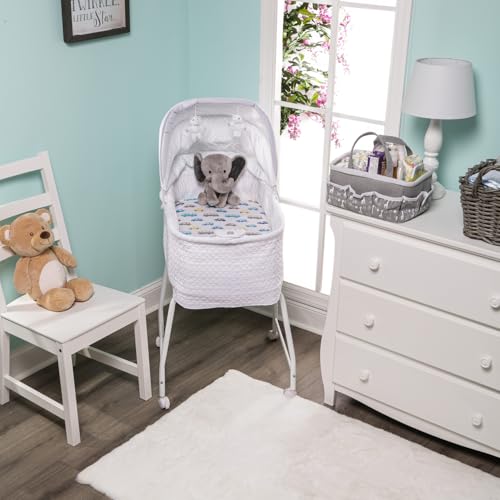 Image of 2-Pack Bassinet Sheets - 100% Cotton Jersey Knit Cars and Chevron Bassinet Mattress Pad Fitted Sheets for Baby Boy; Compatible with Bassinet Bedside Co-Sleeper Lounger Brands; Oval Rectangle Mattress