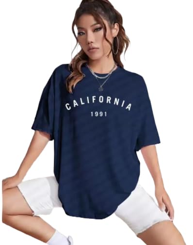 Image of DIAZ Women's Cottonblend Half Sleeve Oversized Drop Shoulder T-Shirt-Pack of 2