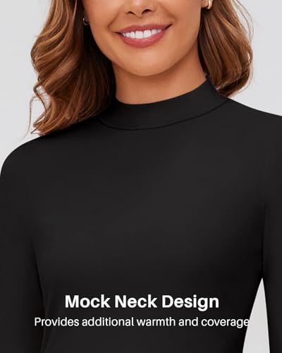 WOWENY Mock Neck Thermal Underwear Set For Women Long Johns Base Layer Fleece Lined Top And Bottom Cold Weather2