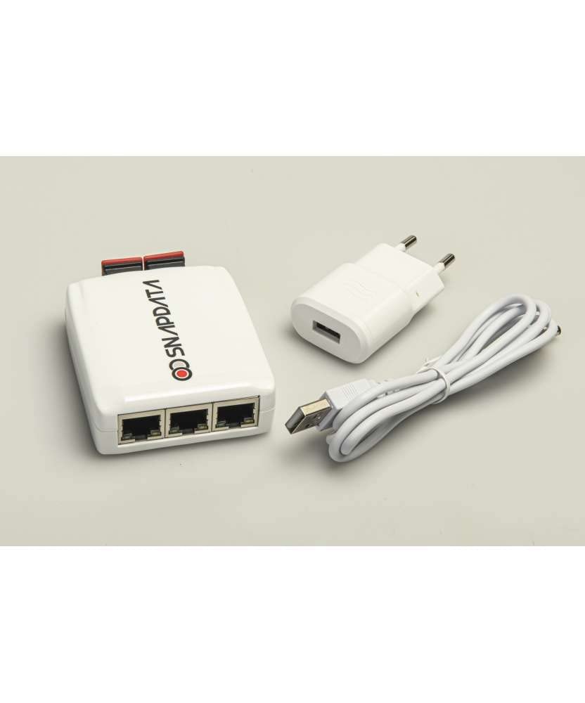 ACTELSER | Convertisseur de médias avec 2 connecteurs POF | Convertisseur avec 3 RJ45 et 2 POF.