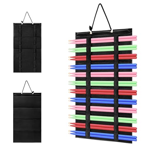 Organizador colgante para baquetas capacidad 12 pares negro miniatura 1