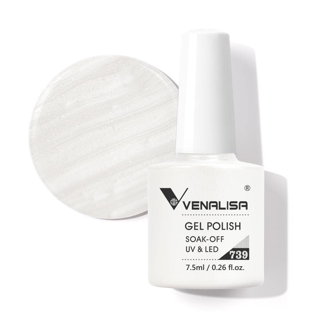 VENALISA 7.5ml Gel Nail Polish Beautiful Color Nail Manicure Glitter Gel Nail Varnish Soak Off UV LED Gel Lacquer Starter Suitable to DIY at Home Nail Art Salon (VEN-7.5ml-739)-image-19